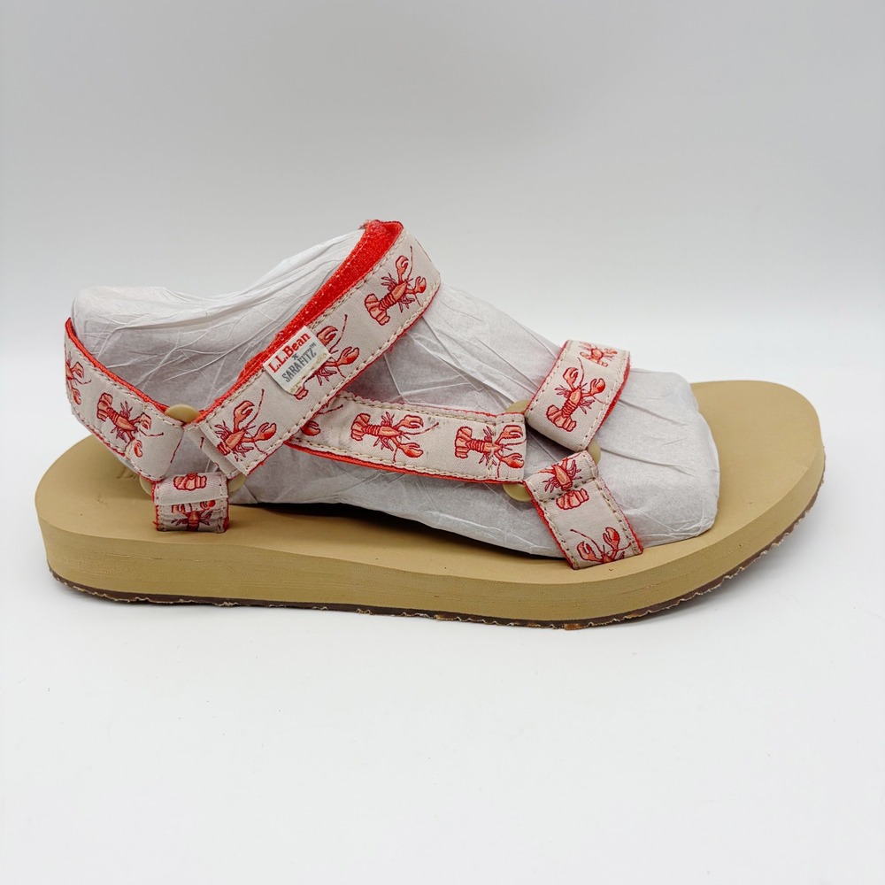 L.L. Bean Sandals Women 10 Tan Lobster Sara Fitz Sport Strappy ID 519121 - Picture 9 of 10